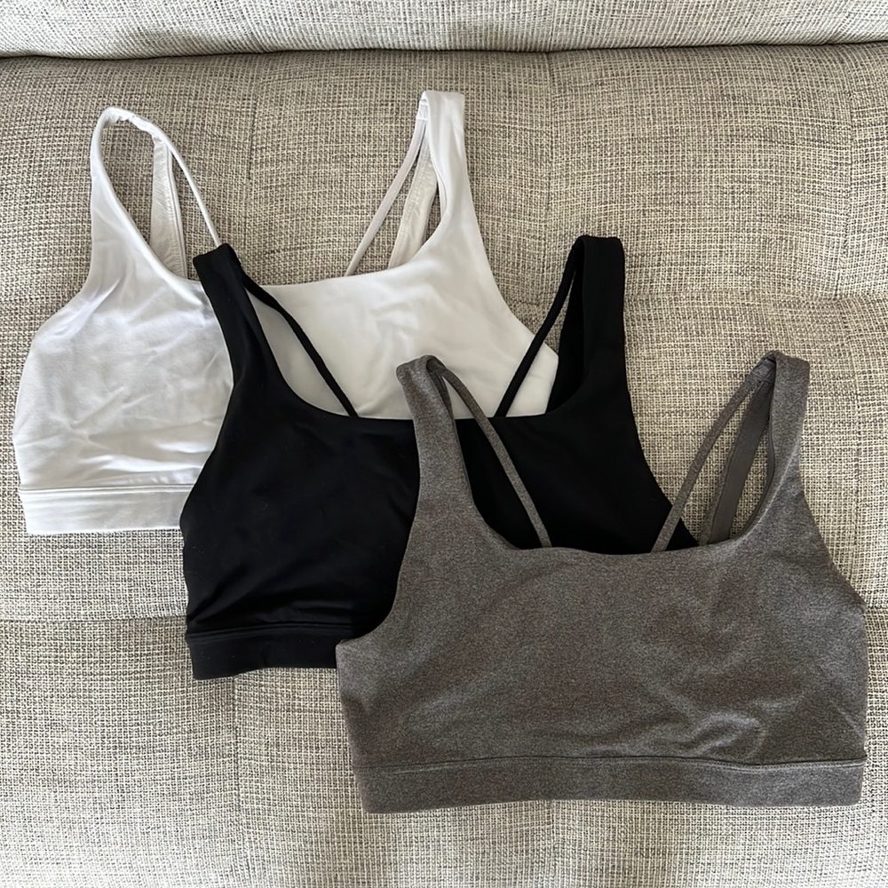 3 PACK! Exhale Bra D-DD in Black, White, and Grey